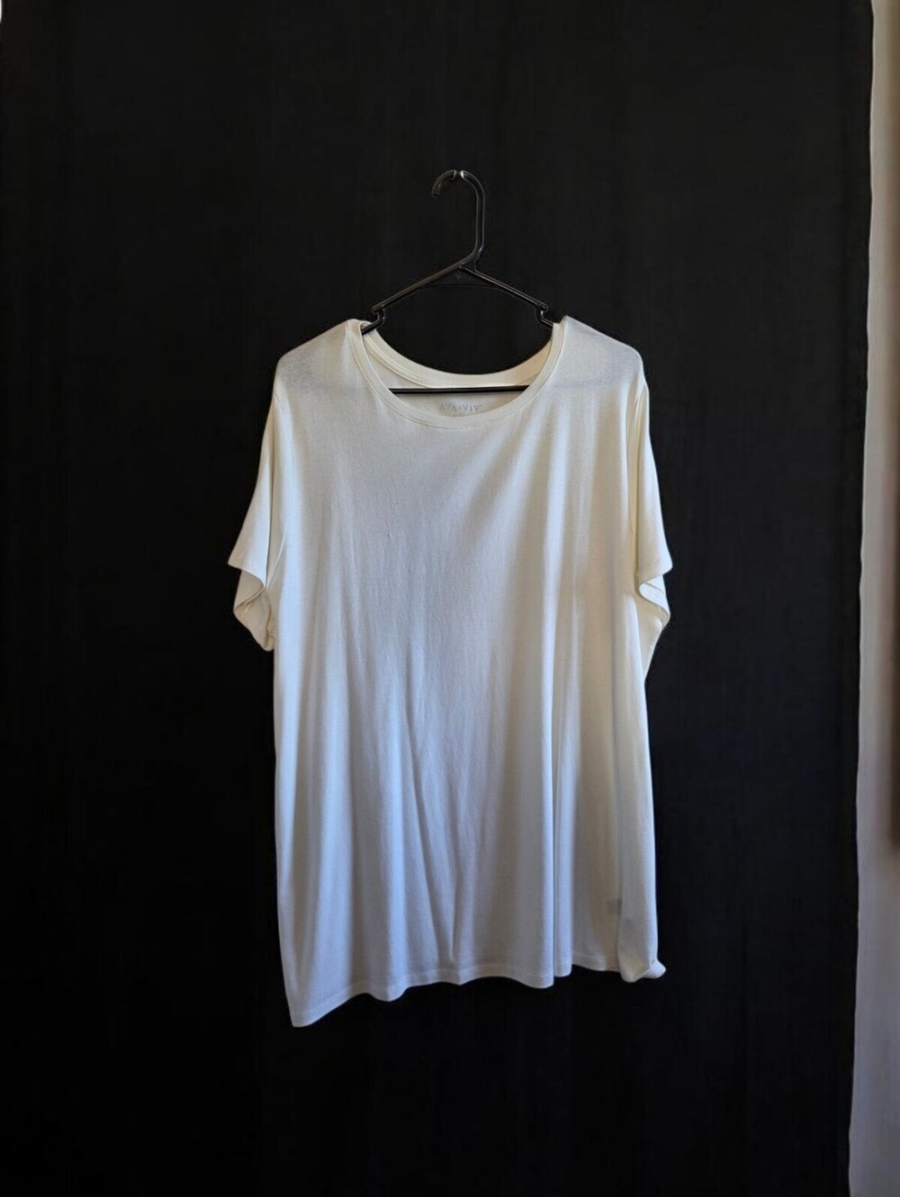 Women's White Short Sleeve Scoop Neck T Shirt Soft 2X AVA VIV
